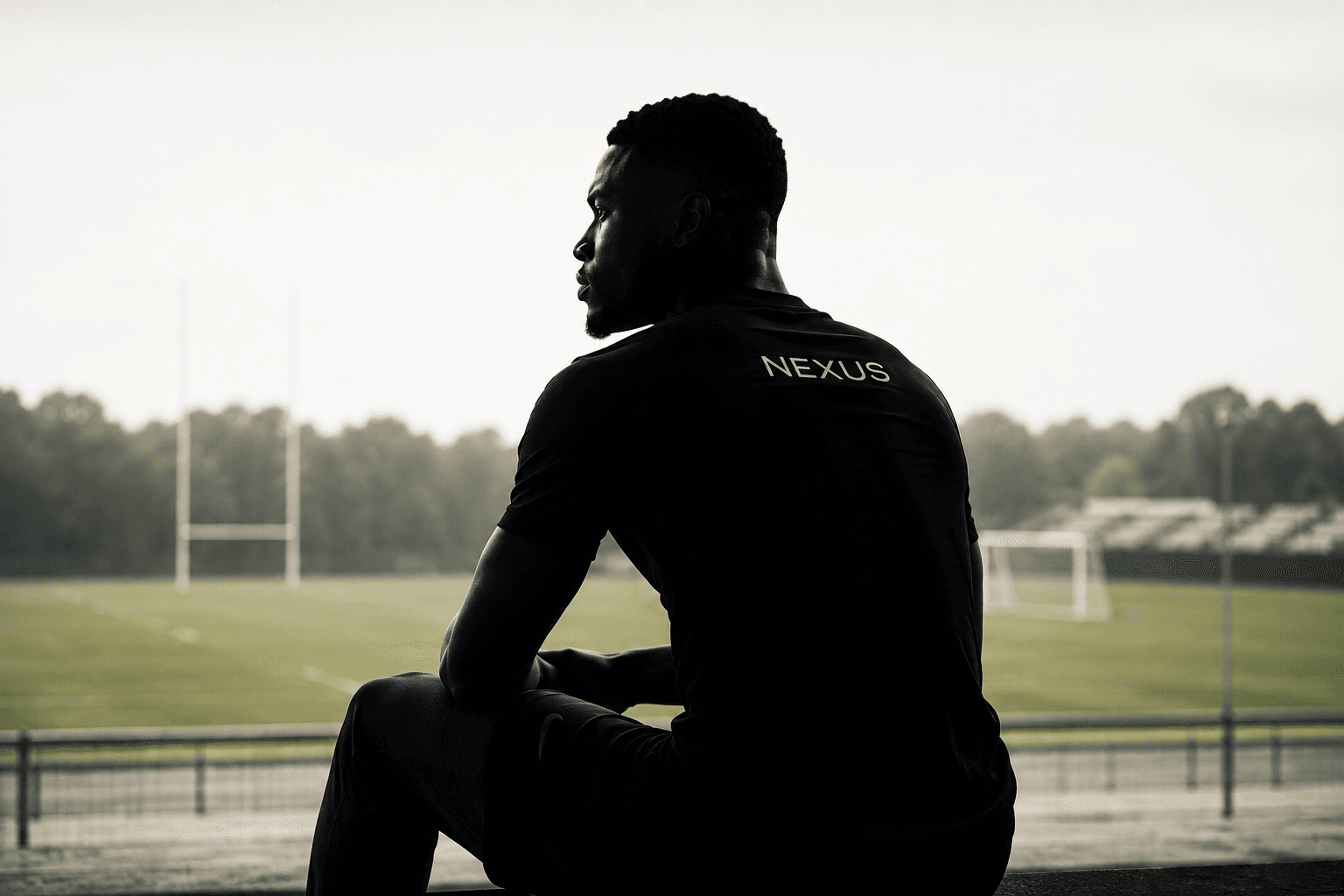 Athlete reflecting across a team training field with Nexus support
